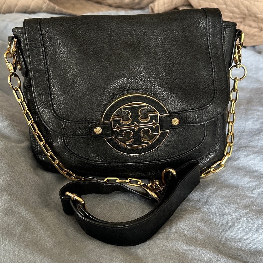 Amanda Crossbody Messenger Purse Black Tory Burch